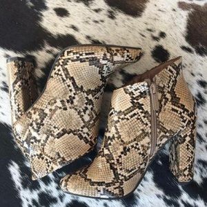 Snake print booties